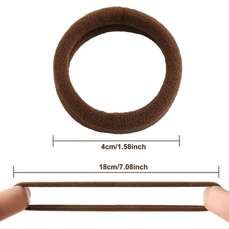 Elina Coffee Brown School Hair Ponytail Holder Elastic Soft Non Slip Tight Stretchable Rubber Head Bands for Girls/Women, Buns, Hair tie (Pack of 15)(Coffee brown color)