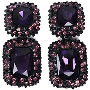 YouBella Fashion Jewellery Ear Rings Drop and Dangler Earings Crystal Earrings for Girls and Women (Purple)