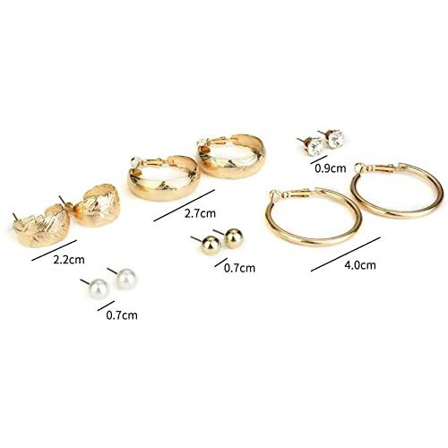 YouBella Jewellery Celebrity Inspired Gold Plated Earrings Combo for Girls and Women (Style 3)