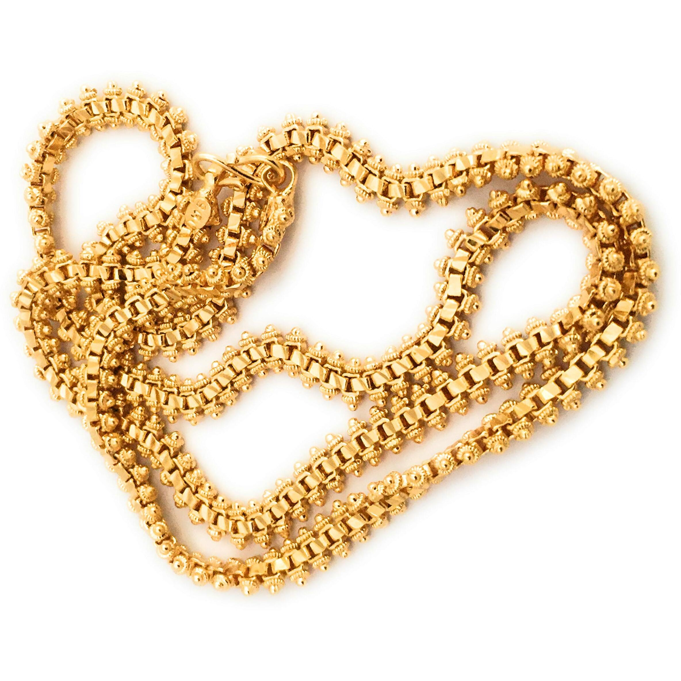 Sasitrends Golden Brass Micro Gold Plated Designer Chain for Women (Gold, 1 Gram)