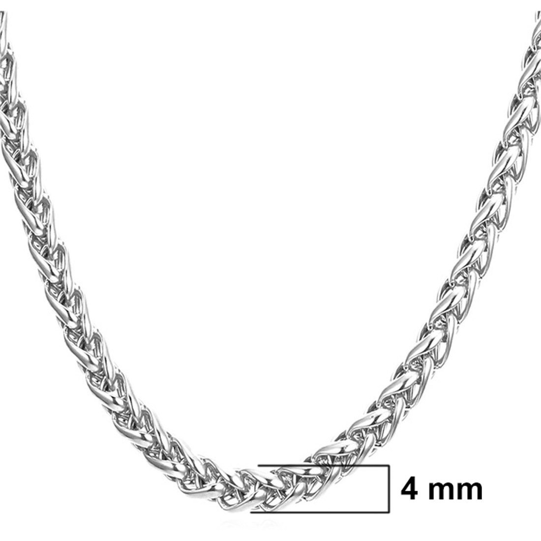 Nakabh Stainless Steel Elegant Statement Necklace Chain for Boys and Men (Silver)