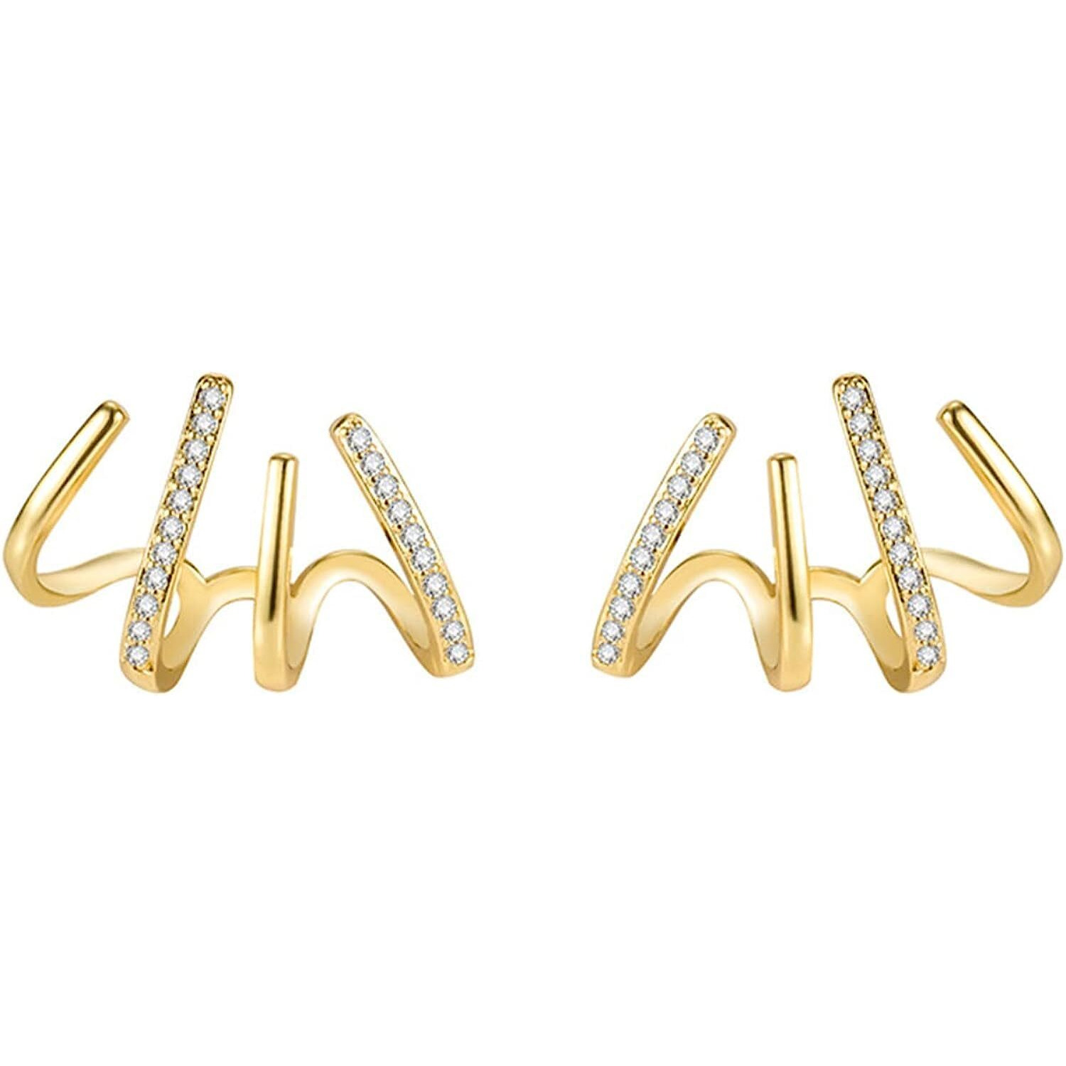 Shining Diva Fashion Latest Stylish Ear Cuff Earrings for Women and Girls (rrsd14980er)(Gold)