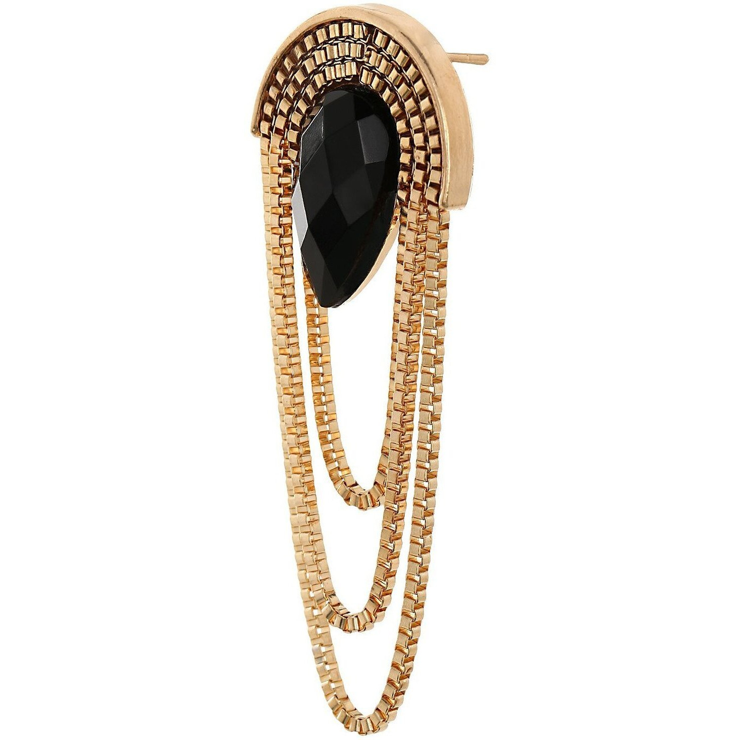 Shining Diva Fashion Black Gold Stylish Fancy Earrings For Women & Girls (6946er)