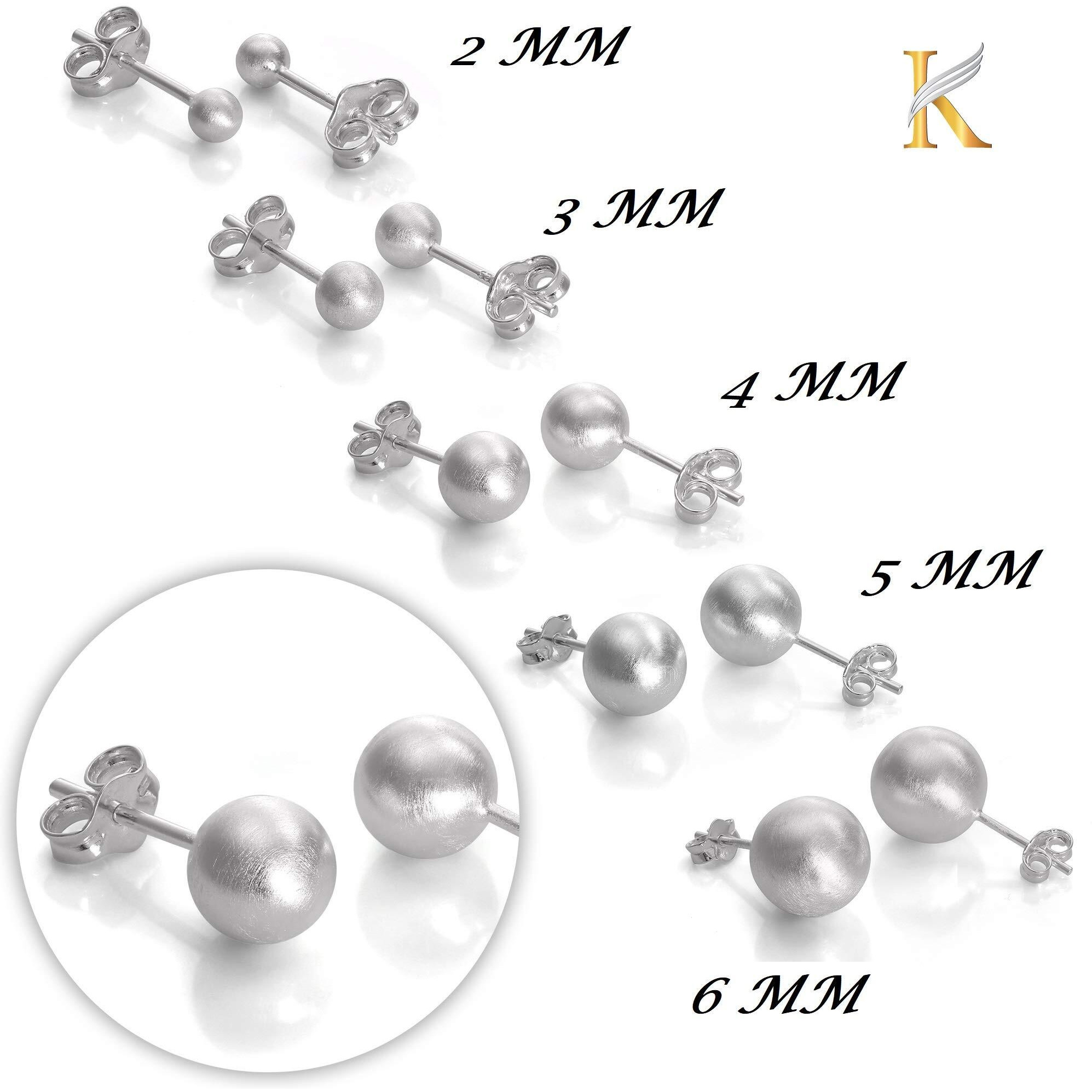 KUKSHYA Ball Design 925 Pure Silver Stud Earrings for Baby Girl, Men, Women, Girls & Boys (7)