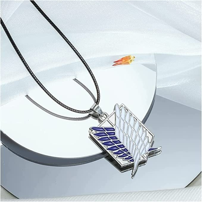 Street27 Anime Attack On Titan Shingeki No Kyojin Badge Pendant Necklace Gift Blue - Unisex Adult