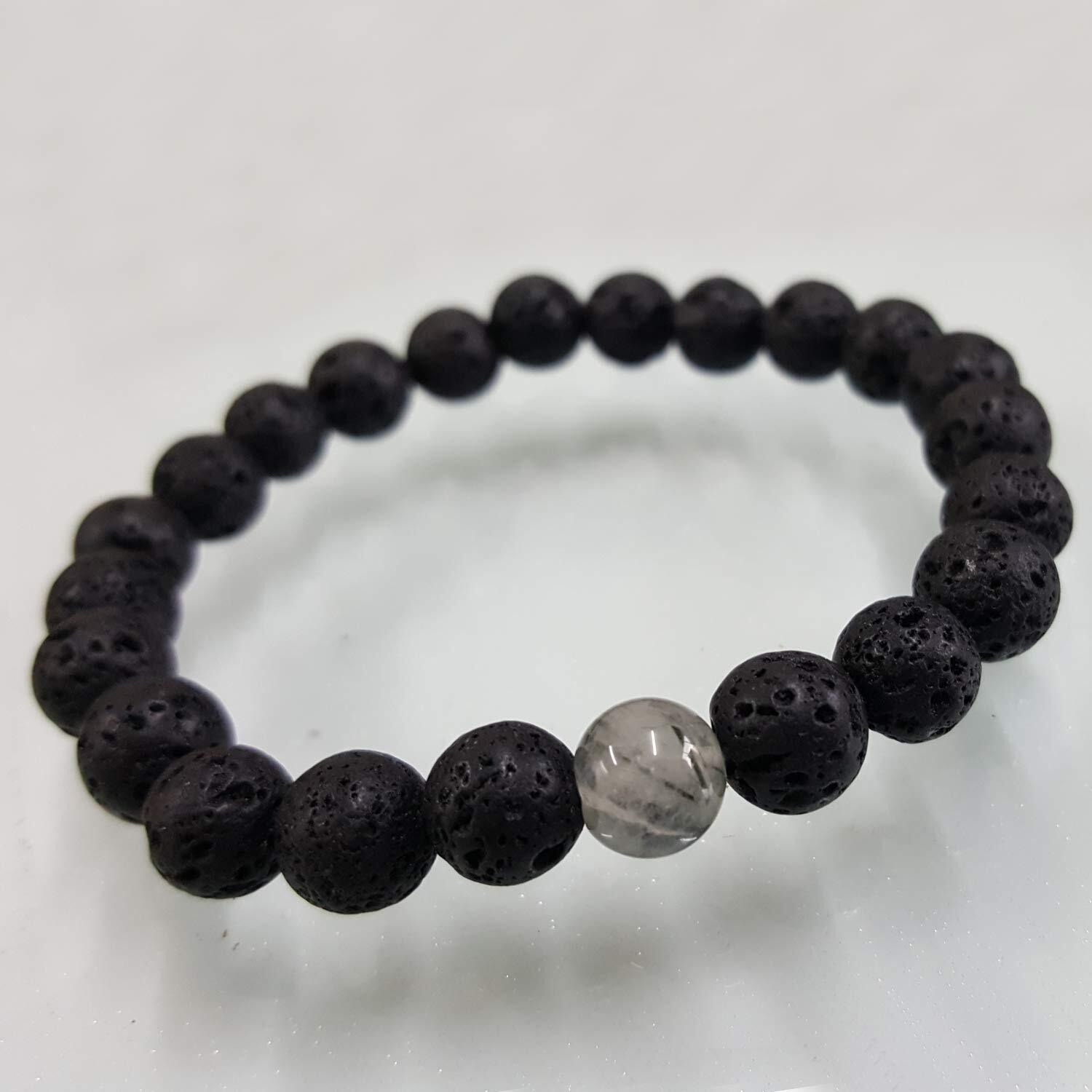 Young & Forever Gift Dvine Black Lava Stone diffuser Buddha Bead Reiki Healing Yoga Unisex Bracelet B555