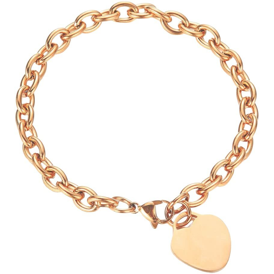 Yellow Chimes Bracelet for Women and Girls Fashion Rosegold Heart Bracelets for Women | Rose Gold Plated Heart Charms Bracelet | Birthday Gifts For Women Valentine Gift for Girls