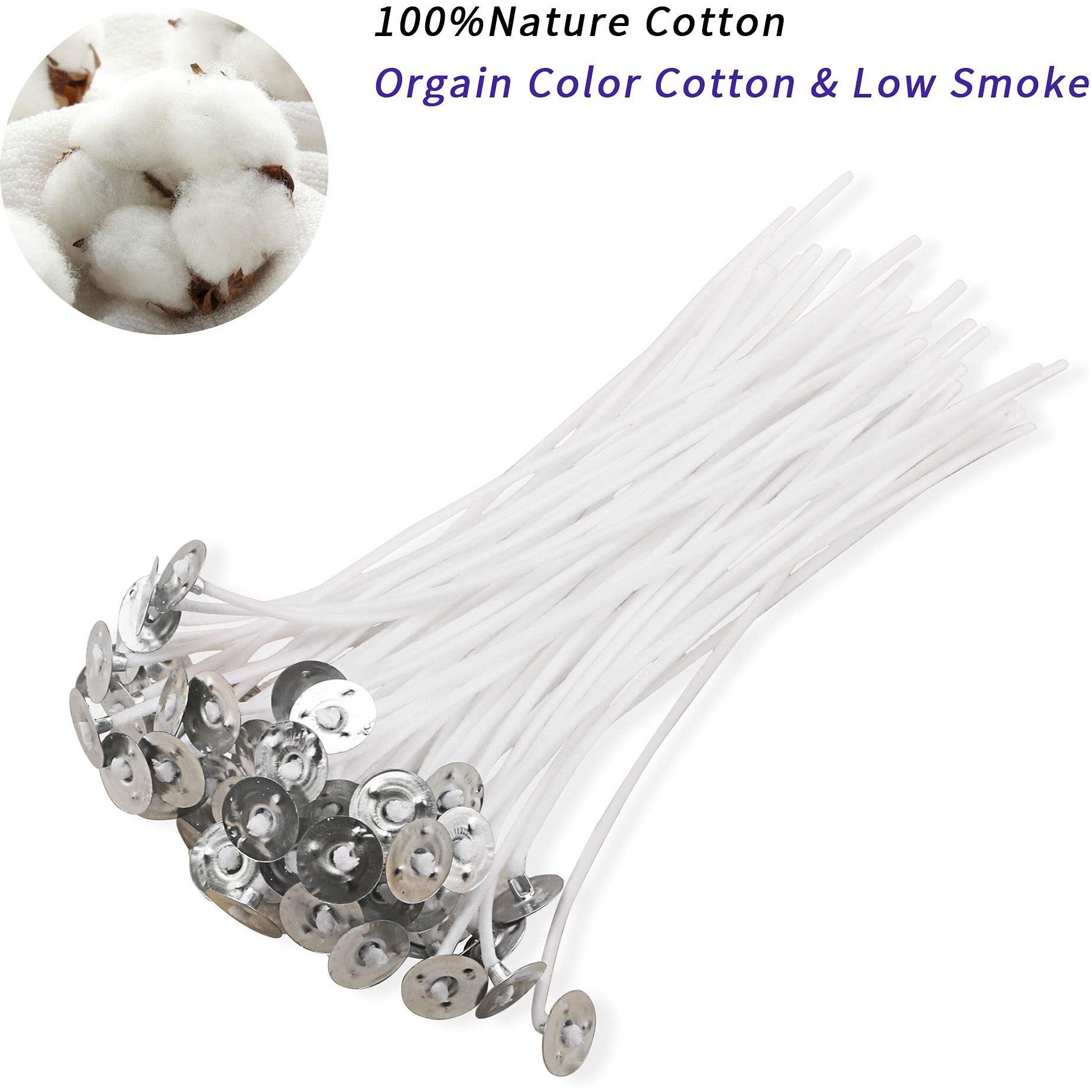 MILIVIXAY 100 Piece 10 inch Candle Wicks-Pre-Waxed-Candle Wicks for Candle Making