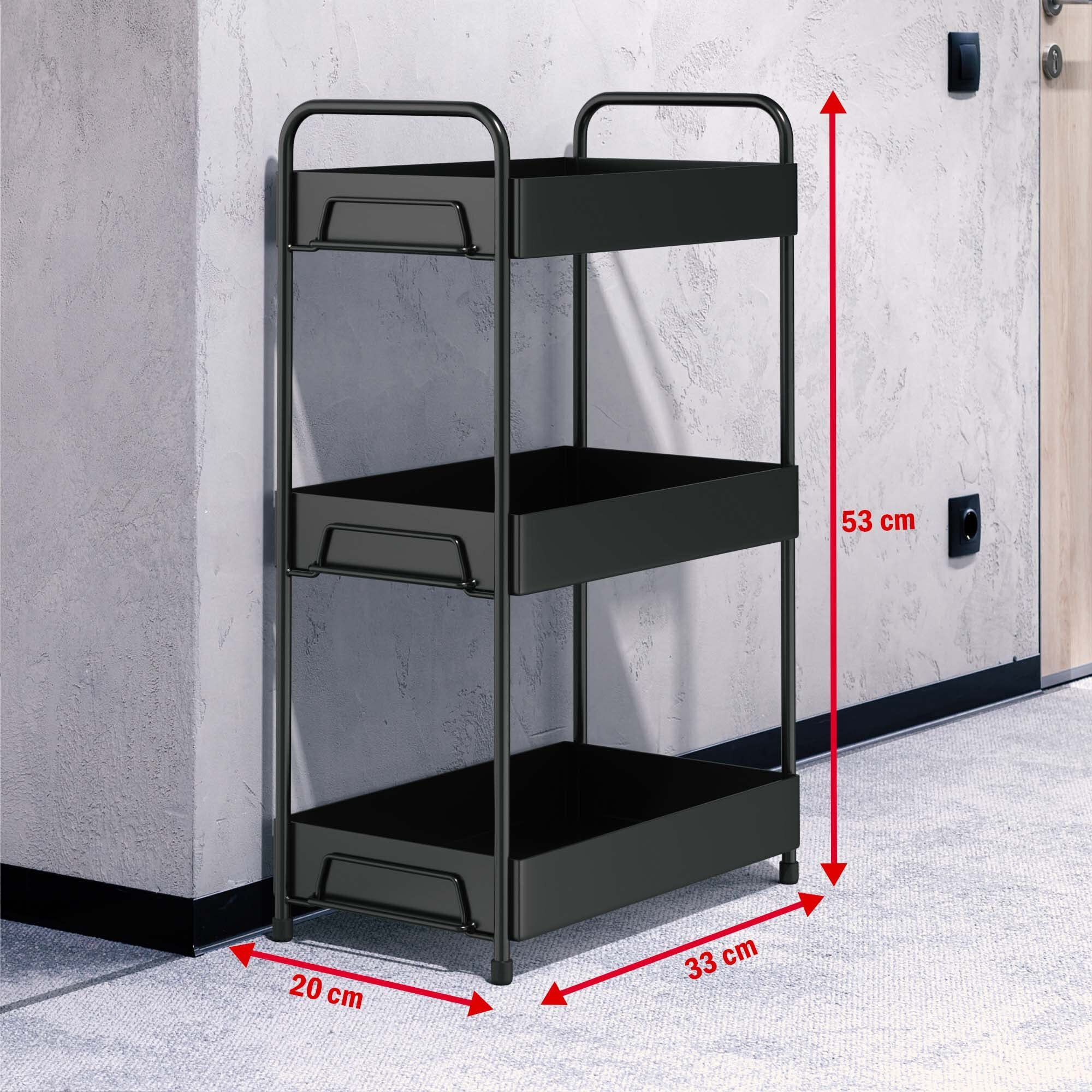 Amazon Brand  Umi Heavy Duty Metal Stand 3-Tier Standing Rack for Home, Bathroom Countertop Storage Shelf, Cosmetic Organizer Holder Kitchen Spice Rack, Black