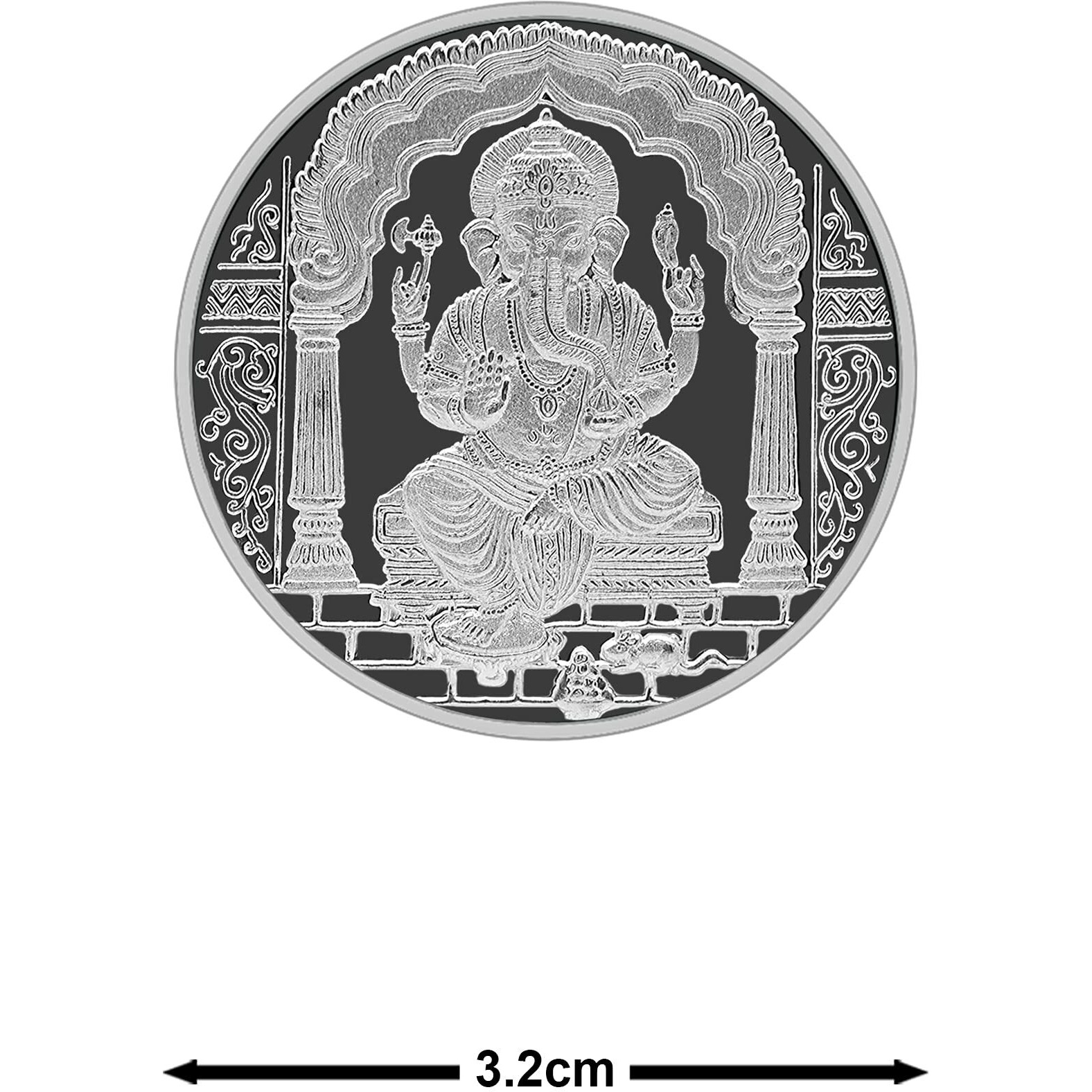 MAA SILVER 999 Purity Silver Ganpati/Ganesh Ji Coin/Sikka for Diwali|Dhanteras with Box for Gifting & Religious Use (10 Grams)