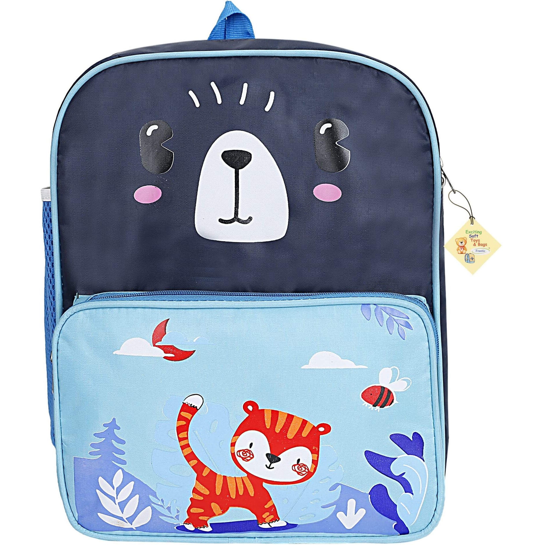 Frantic Kids Soft Animal Cartoon Travelling School Bag Printed Soft Plush Backpacks Boys Girls Baby For 2 To 5 Years Baby/Boys/Girls Nursery, Preschool, Picnic(_Puskycat_1), 10 Liters