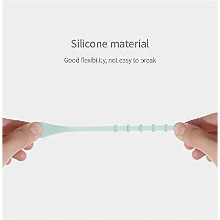 Aeoss Reusable Silicone Ties Headset Data Line Wire Cable Ties Green Self-Locking Binder Bag Zip Hair Ring (Set Of 3)
