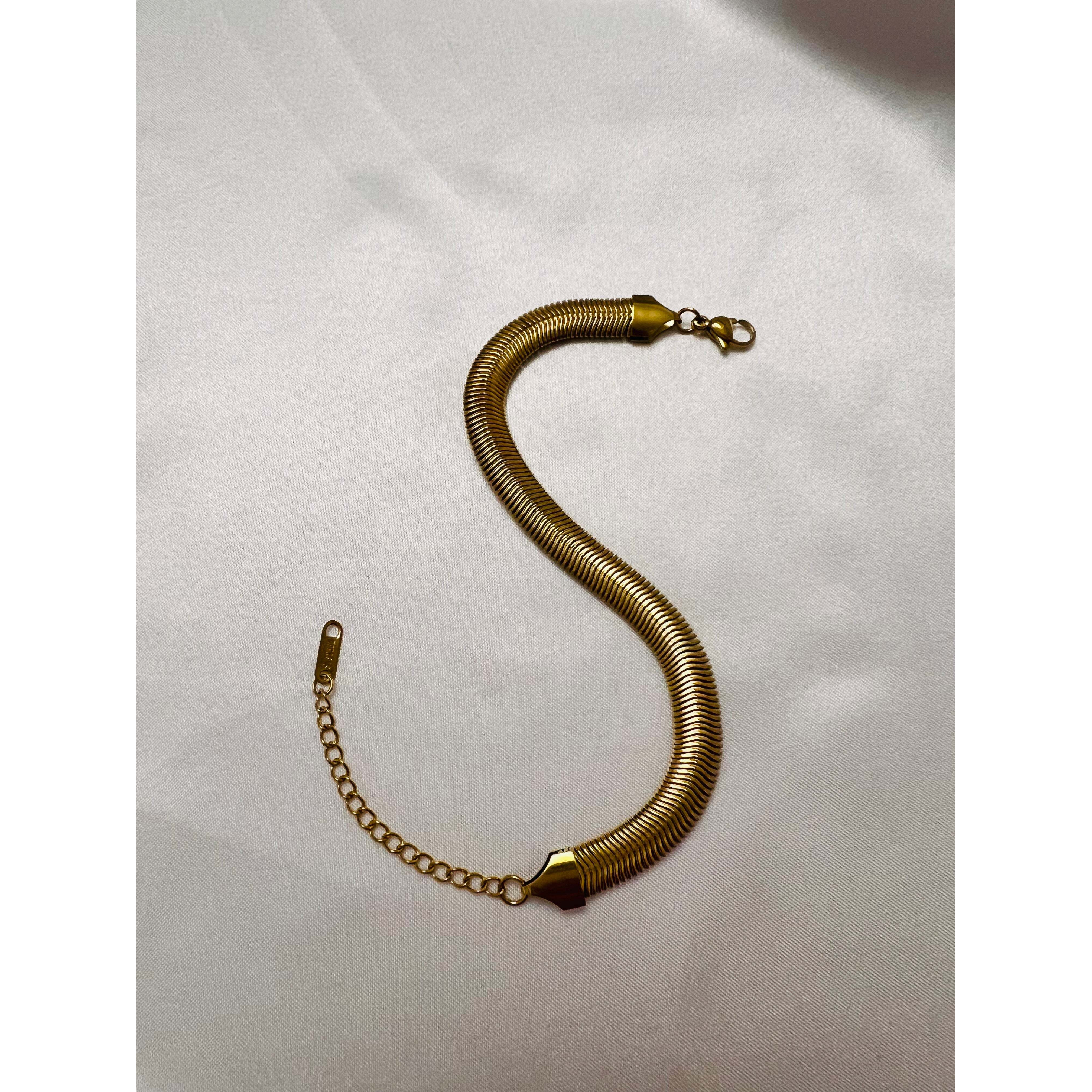 Serpentine snake golden bracelet stainless steel aterproof anti tarnish jeelry