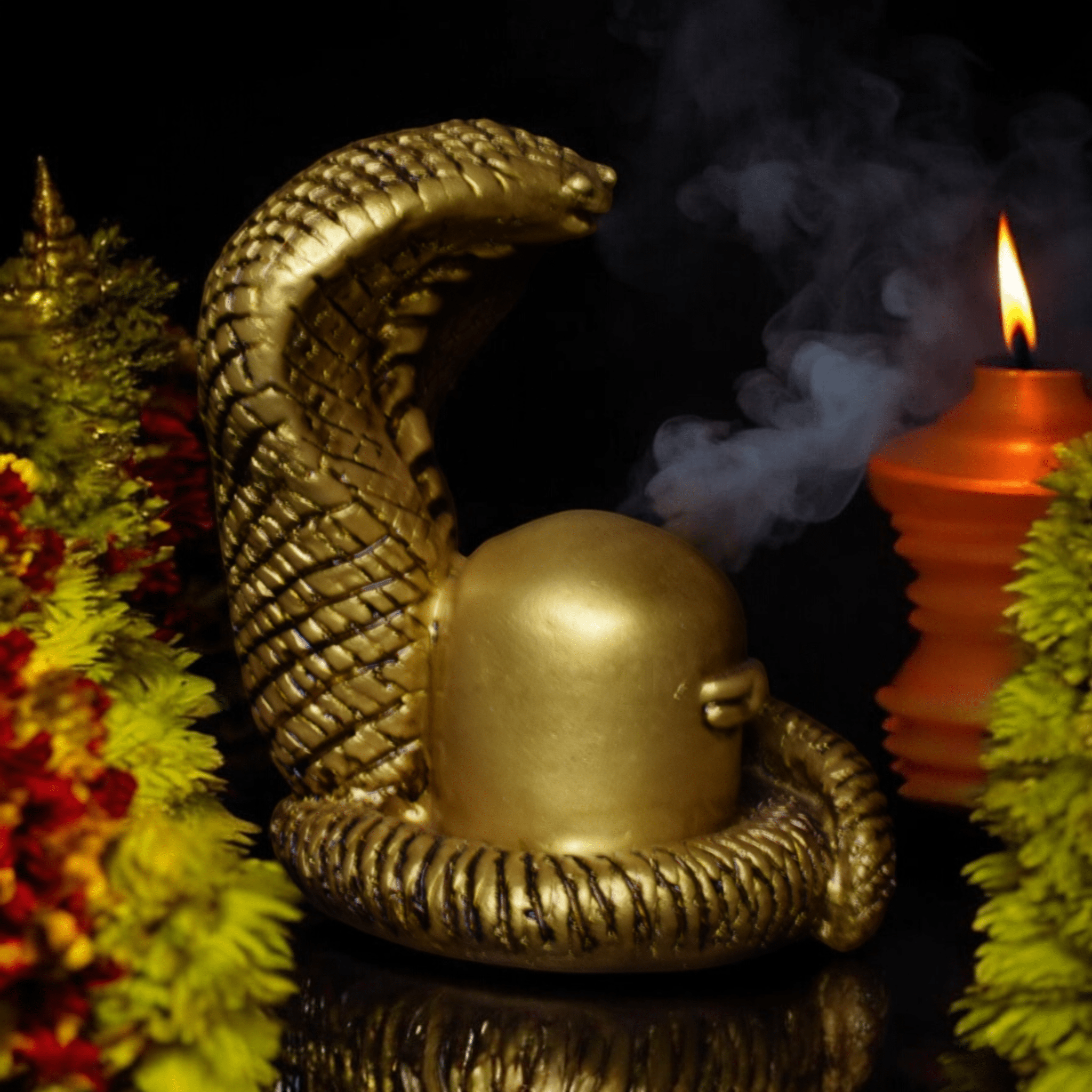 Shivling with Snake Idol - Sacred Hindu Symbol of Divine Energy