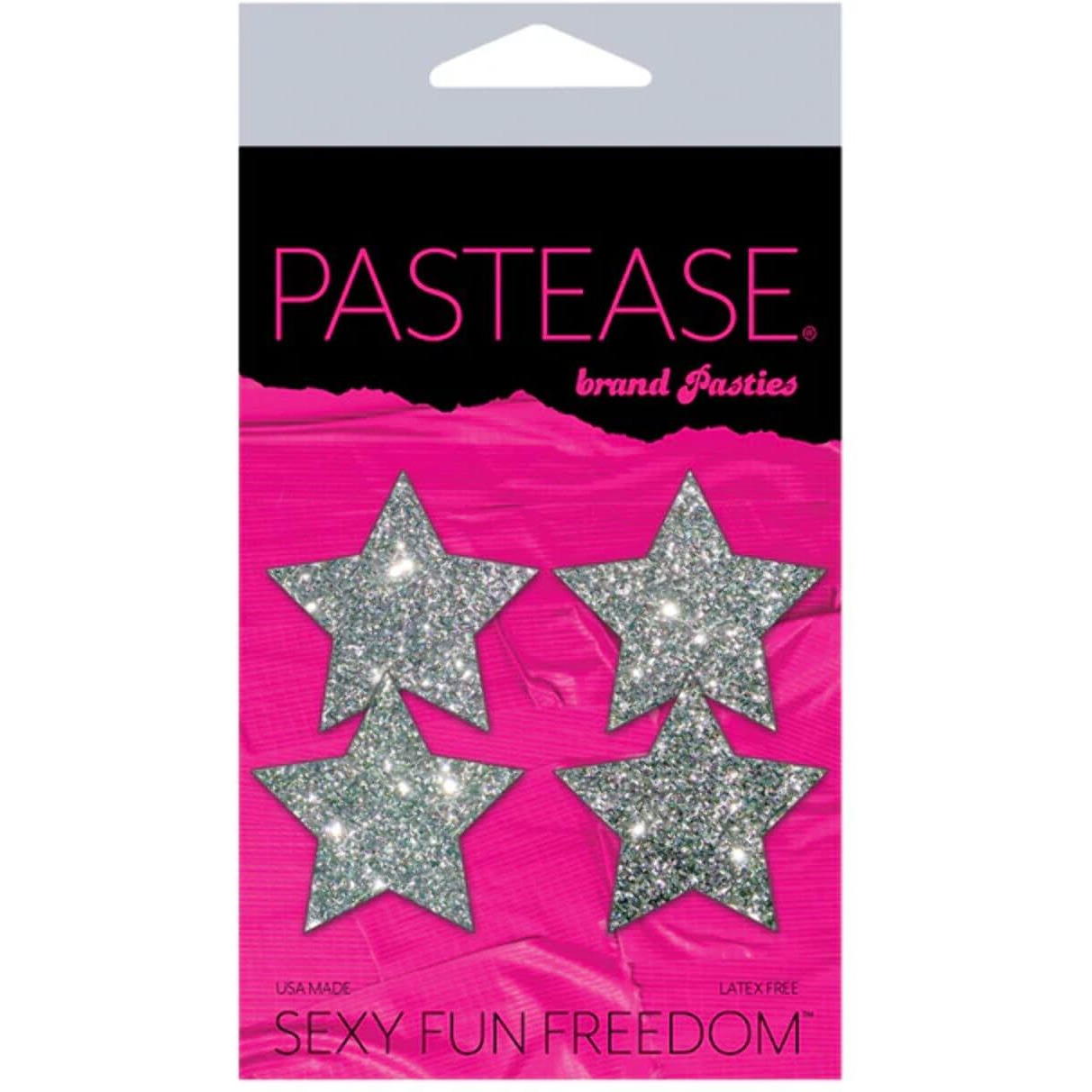 Pastease Petites Silver Glitter Star O/s - Pack Of 2