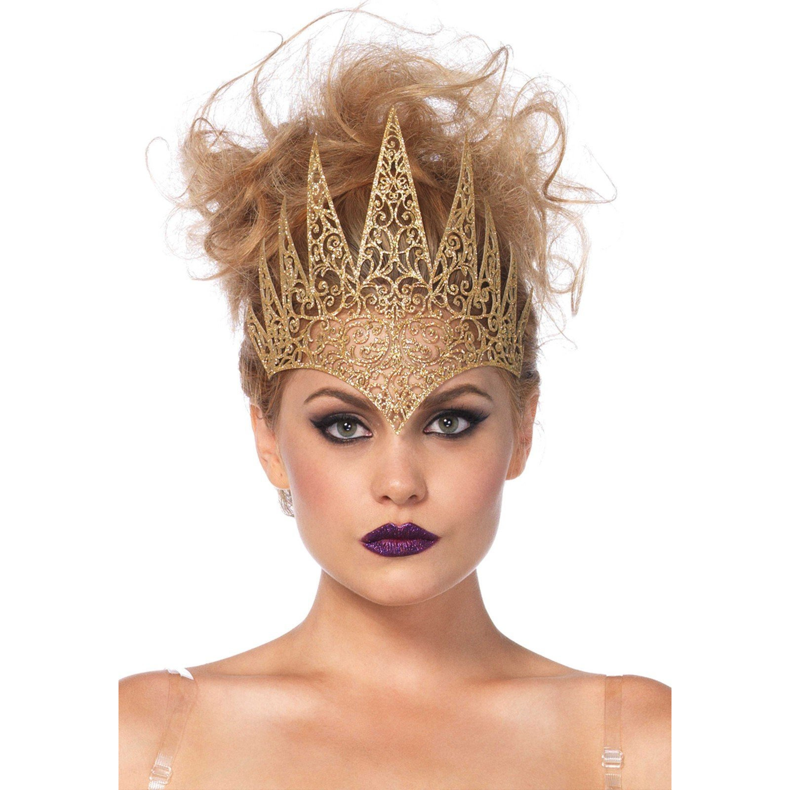 Leg Avenue Women's Die Cut Royal Crown Head Piece, Gold, One Sizes Fit Most