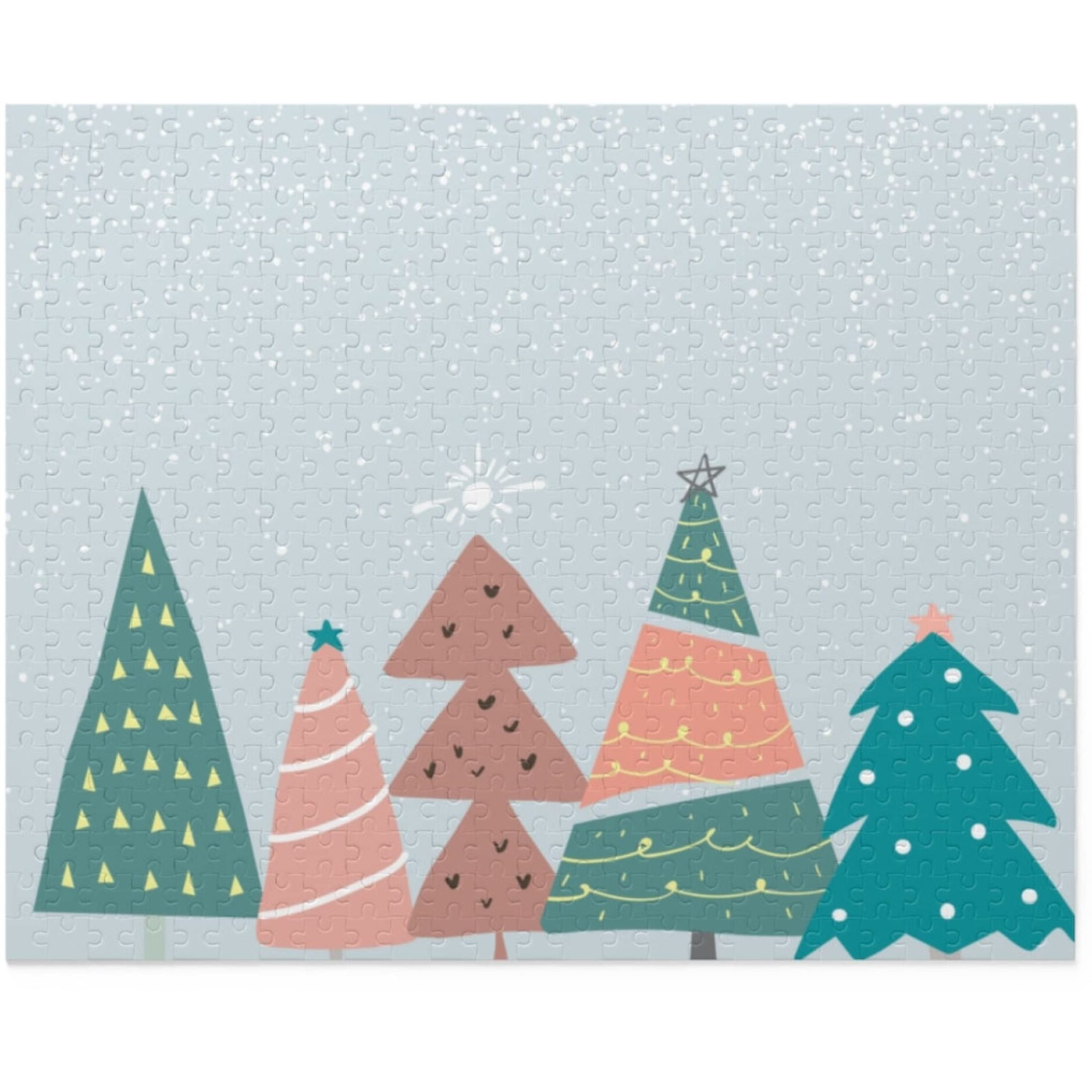 Onetify Christmas Trees in The Snow Jigsaw Puzzle 500-Piece