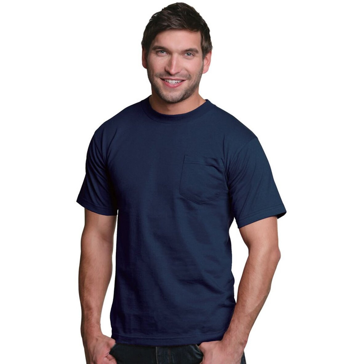 Bayside Mens Adult Pocket Tee (BA5070) -DARK ASH -3XL