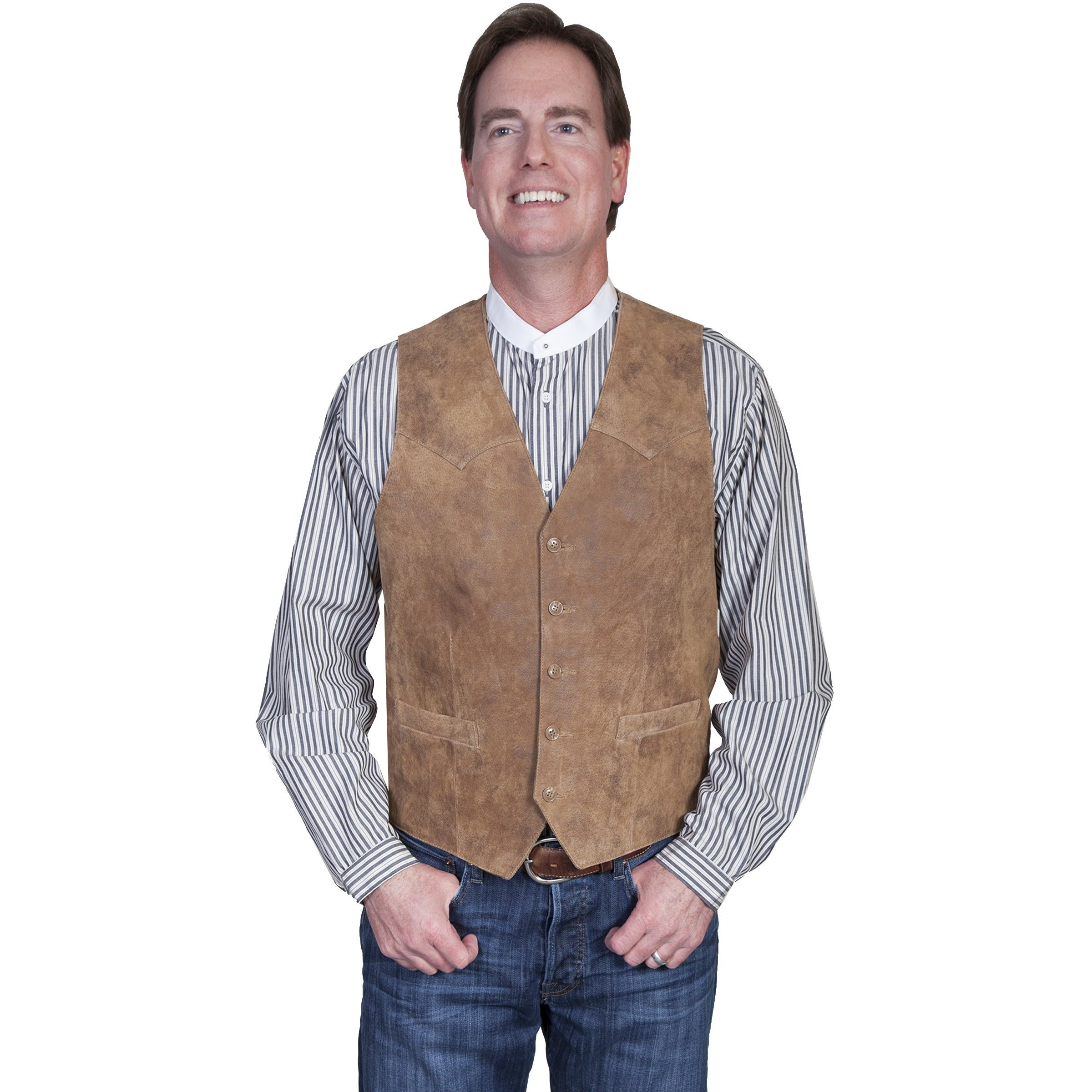 Scully 503-221-46 Mens Leather Wear Western Vest44 Maple44 Size 46