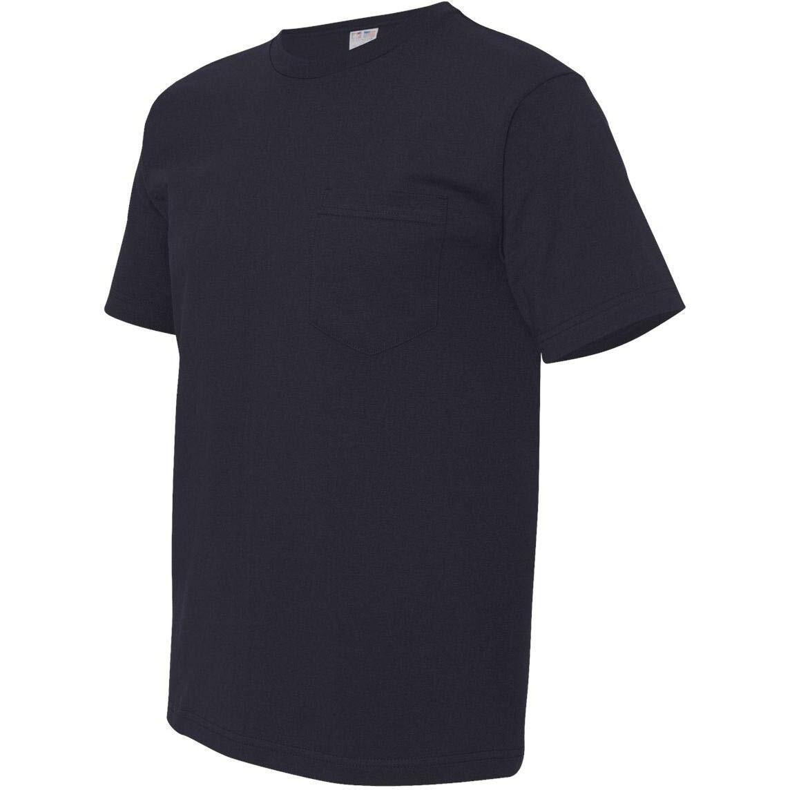 Bayside - USA-Made Short Sleeve T-Shirt With a Pocket - 5070 - XL - Navy