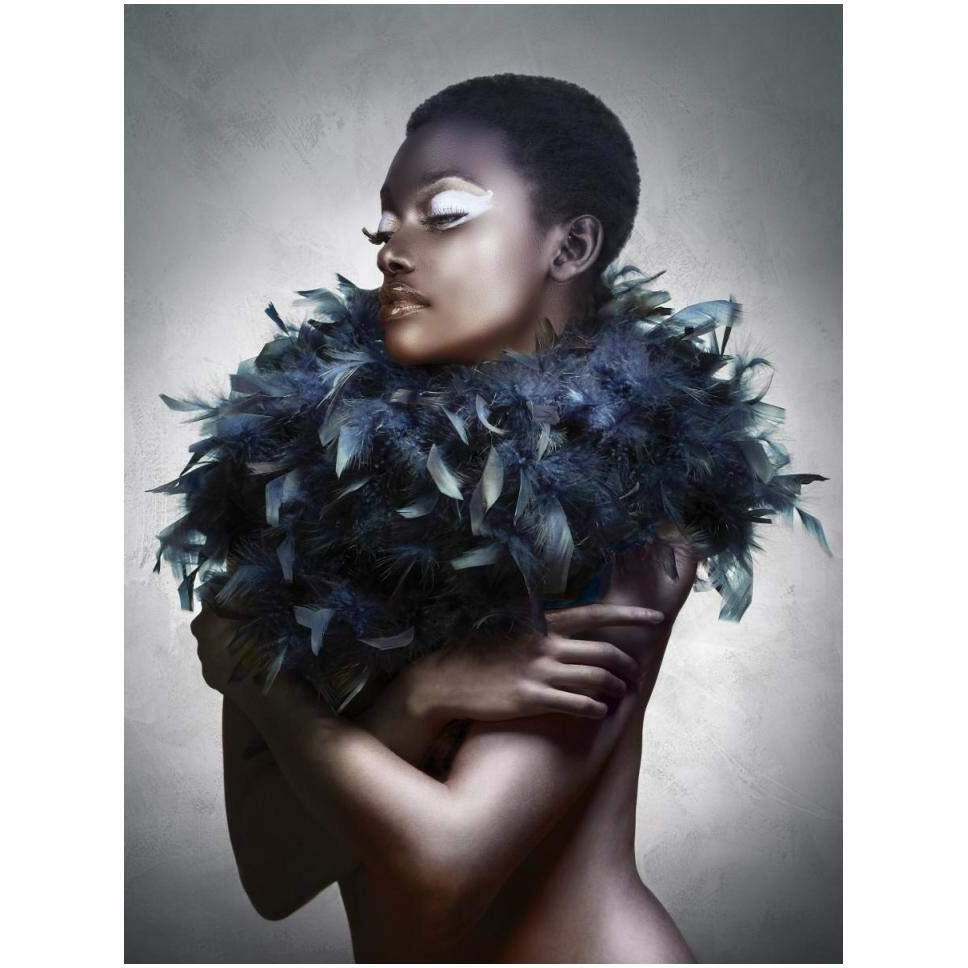 Global Gallery Woman with Feathered Scarf-Paper Art-38&quotx50"