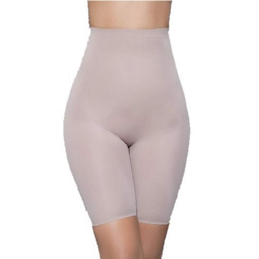 Be Wicked Sexy Seamless High Waist Mid-Thigh Slimming Shaper Shapewear Slip Shorts (Nude, L/XL)