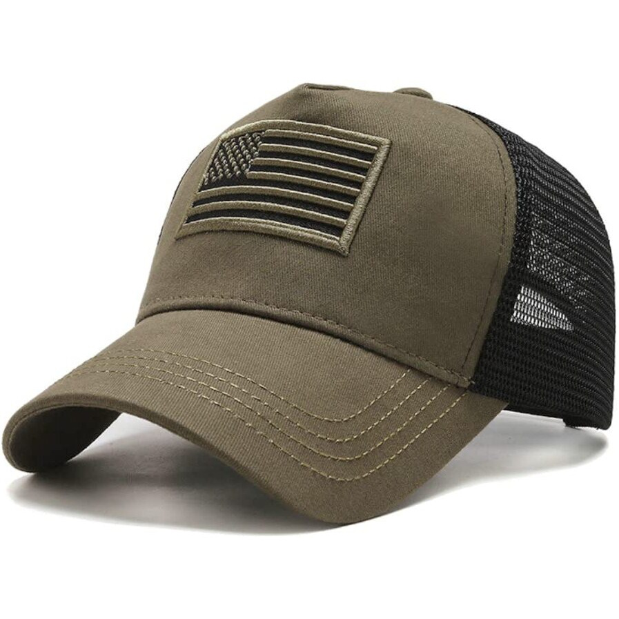 JupiterGear Tactical Military Style American Flag Trucker Hat with Adjustable Strap | Breathable & Unisex