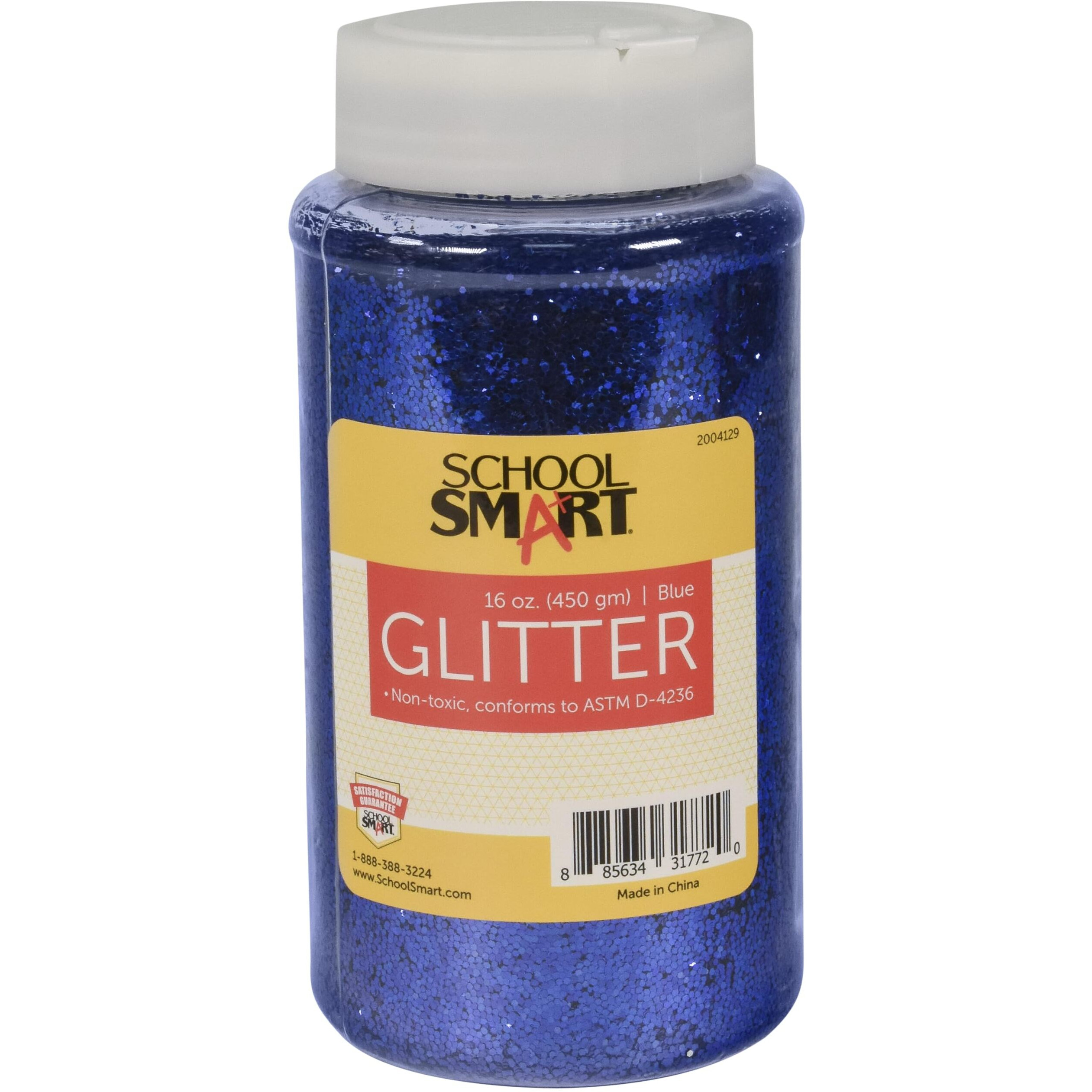 School Smart Craft Glitter, 1 Pound Jar, Blue