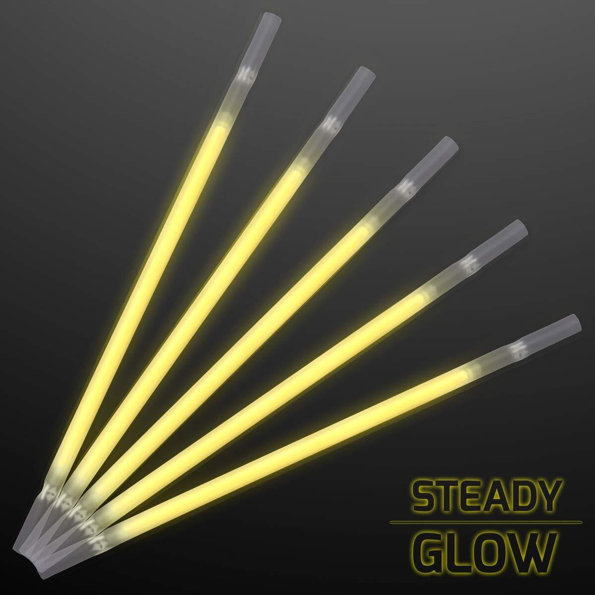 blinkee 50 Yellow Glow Drinking Straws - Pack of 25