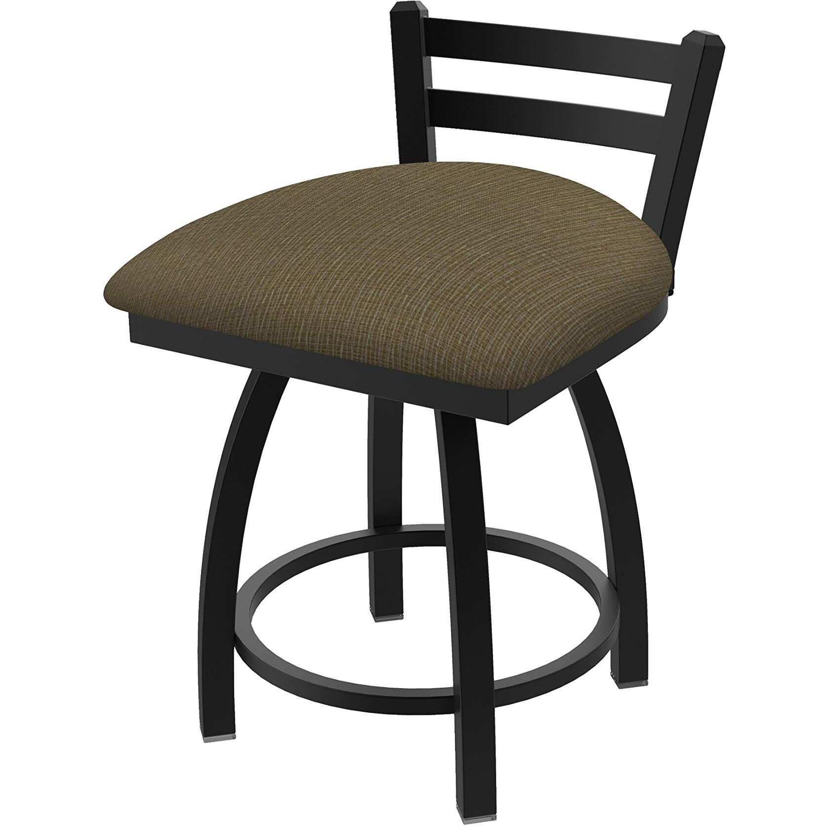 411 Jackie 18" Low Back Swivel Vanity Stool with Black Wrinkle Finish and Graph Cork Seat