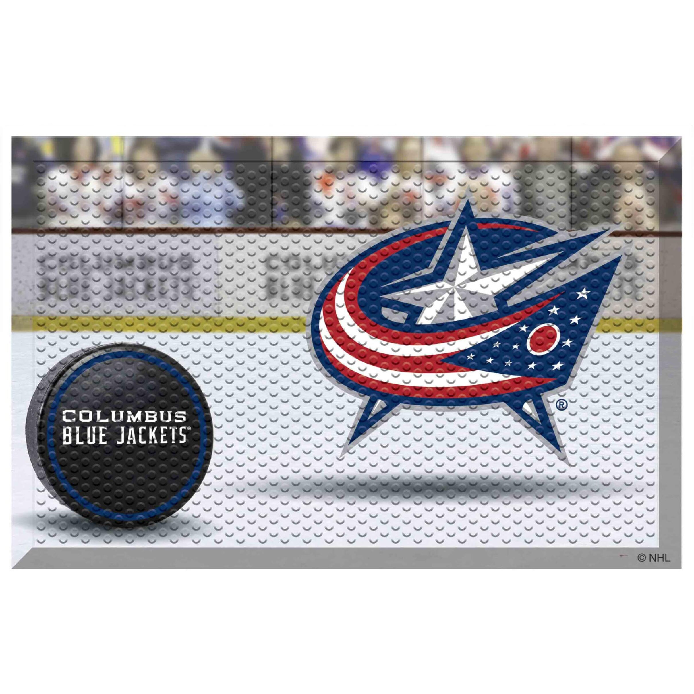 FANMATS 19138 Columbus Blue Jackets Rubber Scraper Door Mat