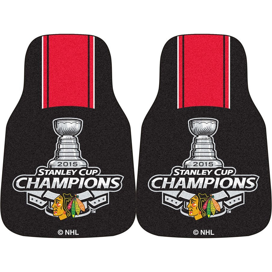 Chicago Blackhawks 2015 NHL Stanley Cup Champions 2-Piece Printed Carpet Car Mats (18x27)