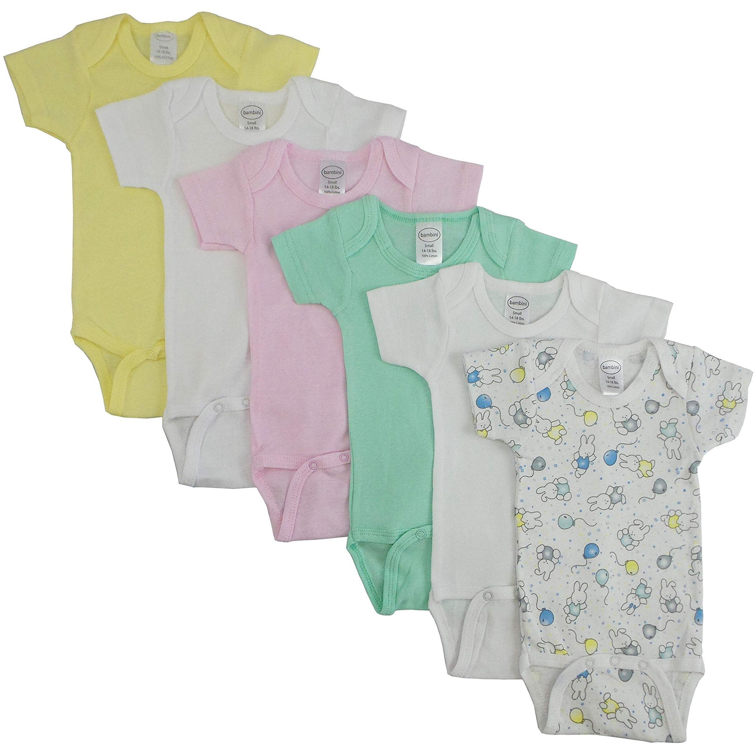 Bambini Pastel Girls Short Sleeve 6 Pack