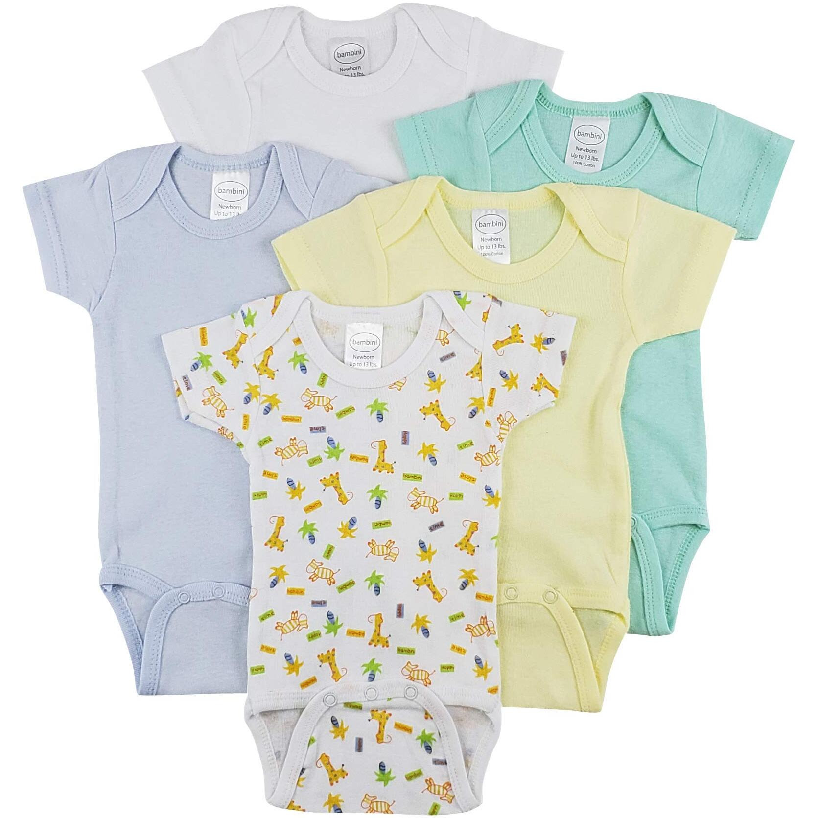 Bambini Short Sleeve One Piece 5 Pack