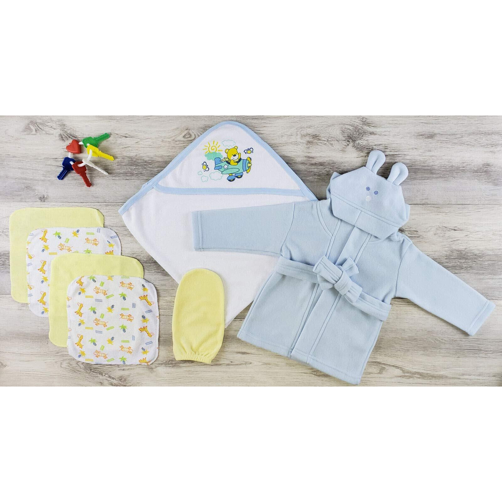 Bambini Hooded Towel, Wash Cloth, Mitten and Robe - Newborn