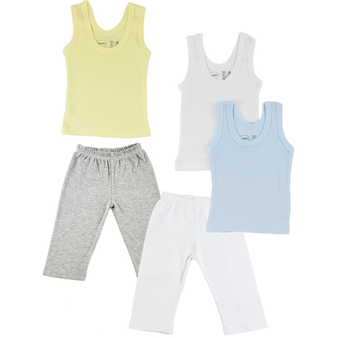 Bambini CS-0459M Boys Tank Tops & Track Sweat Pants Grey & White - Medium - 5 per Pack