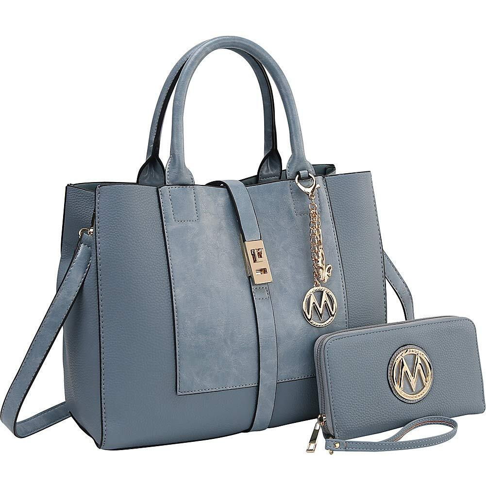 MKF Collection by Mia K. Farrow Yola Satchel with Wallet (Denim)