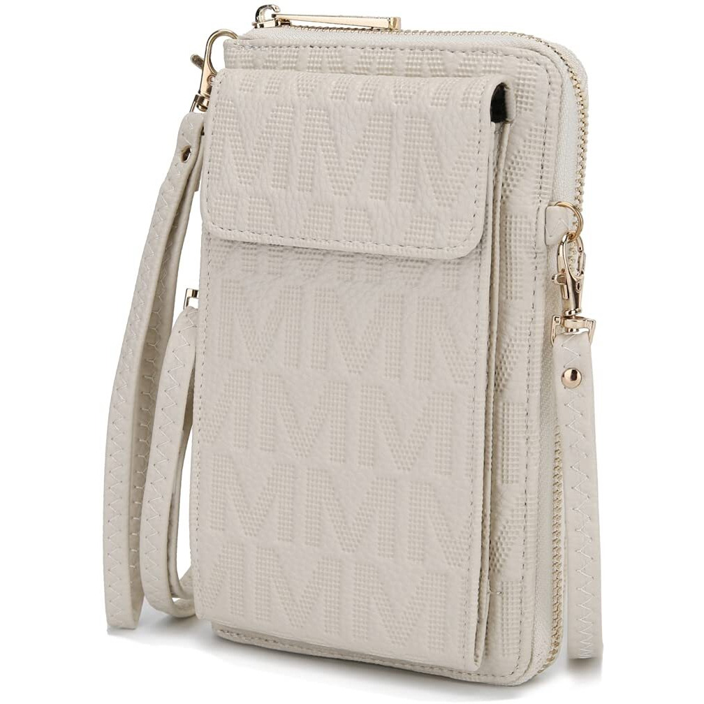 MKF Collection by Mia K MKF-PU7791BG Caddy Phone Wallet Crossbody Bag, Beige