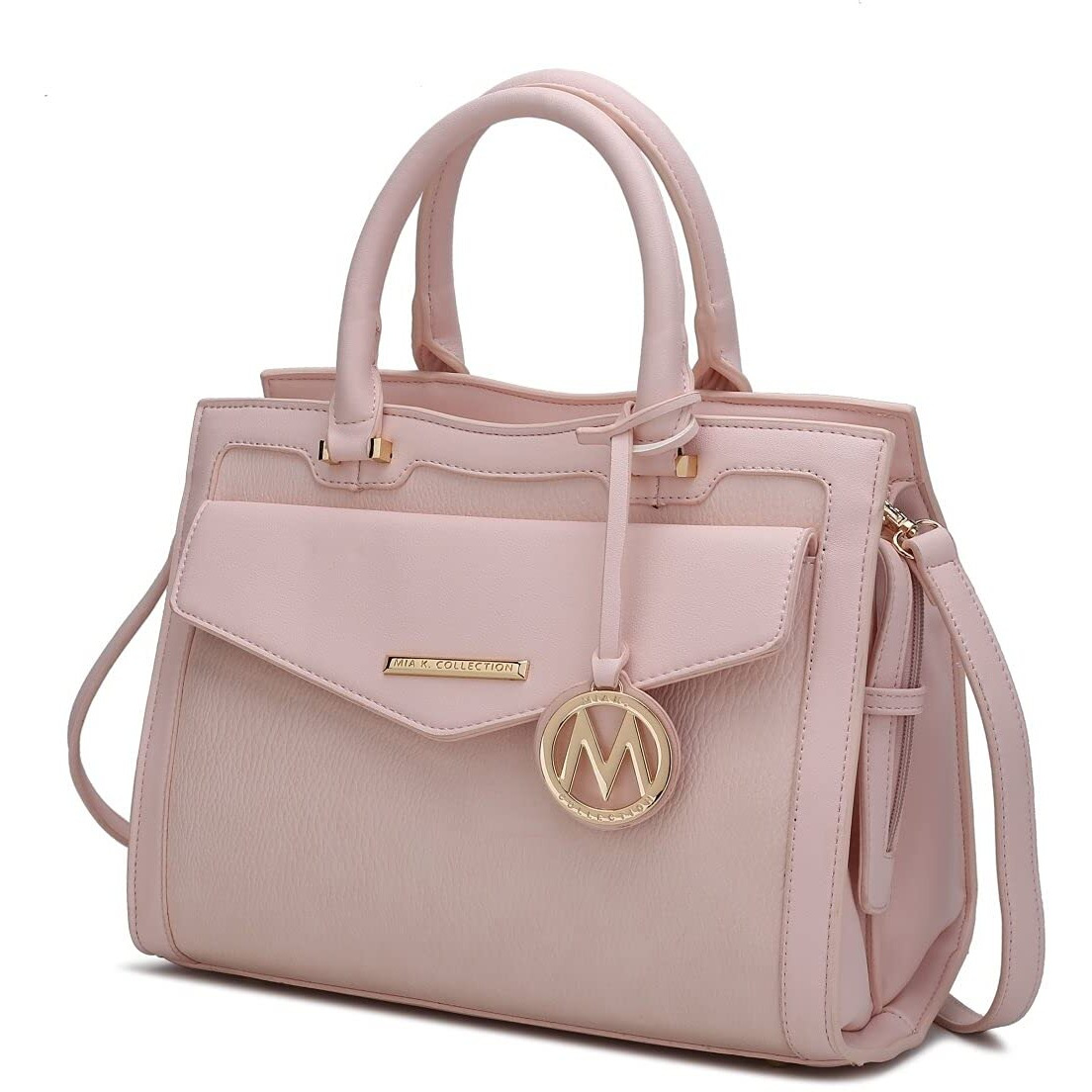 MKF Collection by Mia K. MKF-X652LPK-LPK Alyssa Satchel Bag, Light Pink