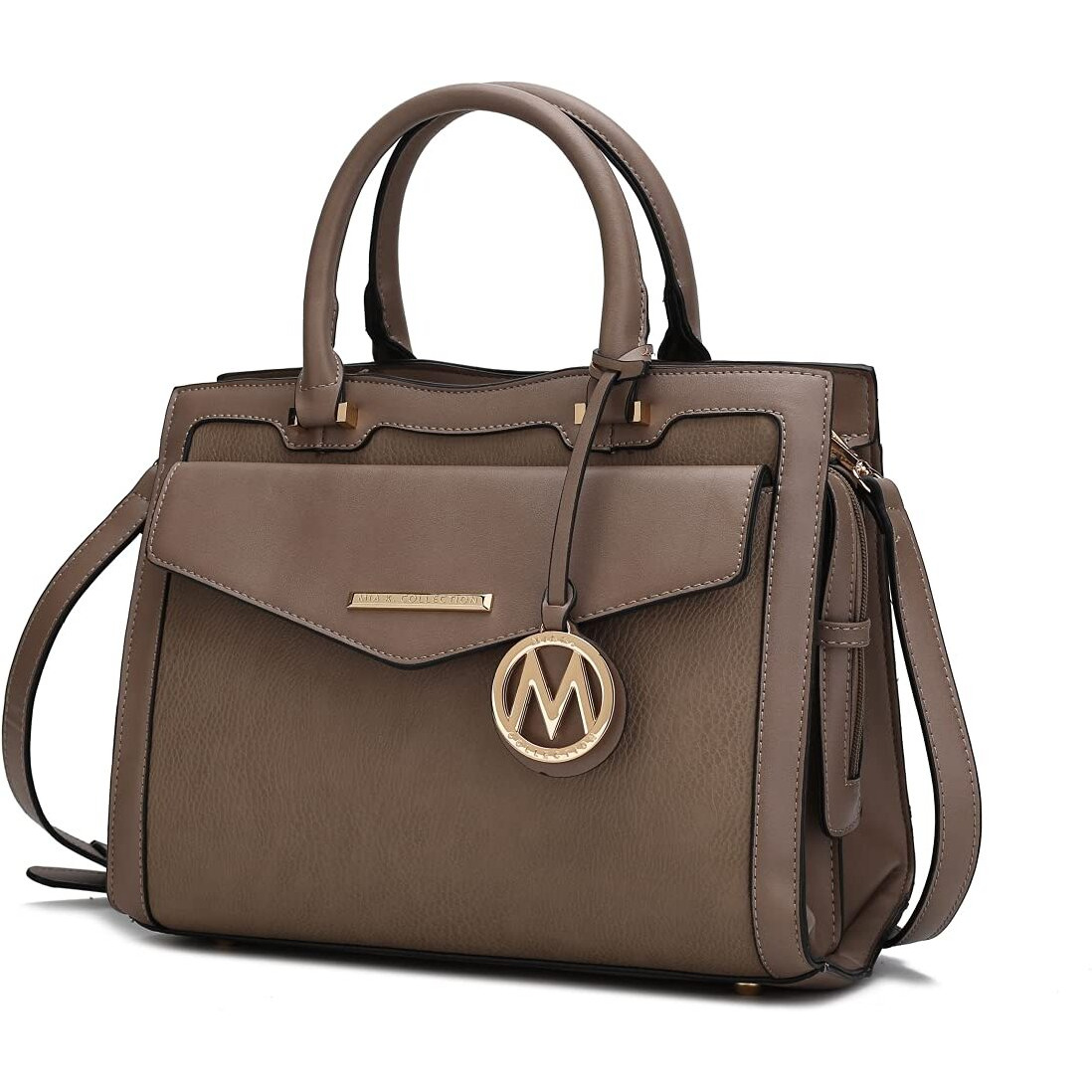 MKF Collection by Mia K. MKF-X652TP-TP Alyssa Satchel Bag, Taupe