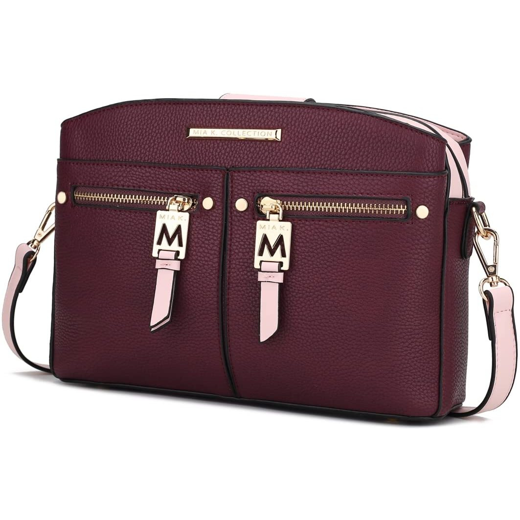 MKF Collection by Mia K. MKF-X703WN-BLS Zoely Cross-Body Bag Wine & Blush