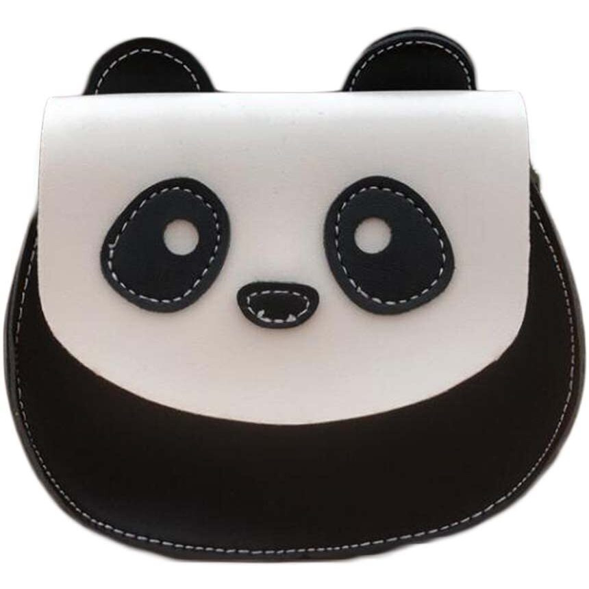 Black Cute Panda Crossbody Bag Mini PU Satchel Bag Cell Phone Purse