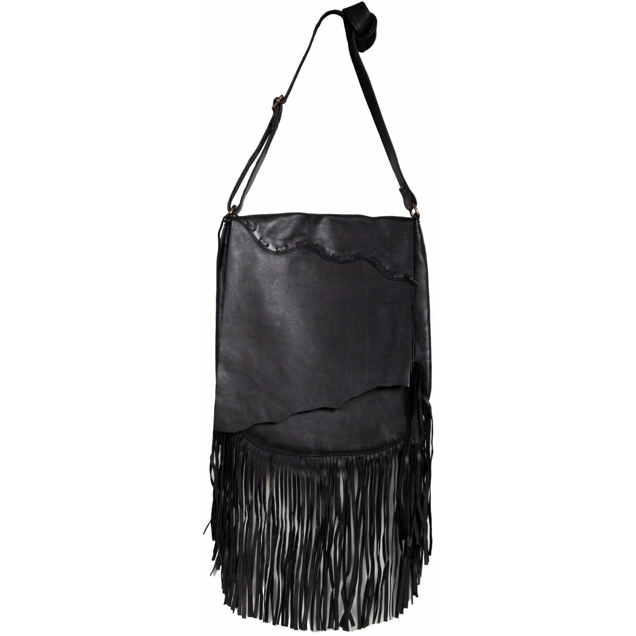 Scully Men's Women's Fringe Crossbody Bag - B180-BLK One Size