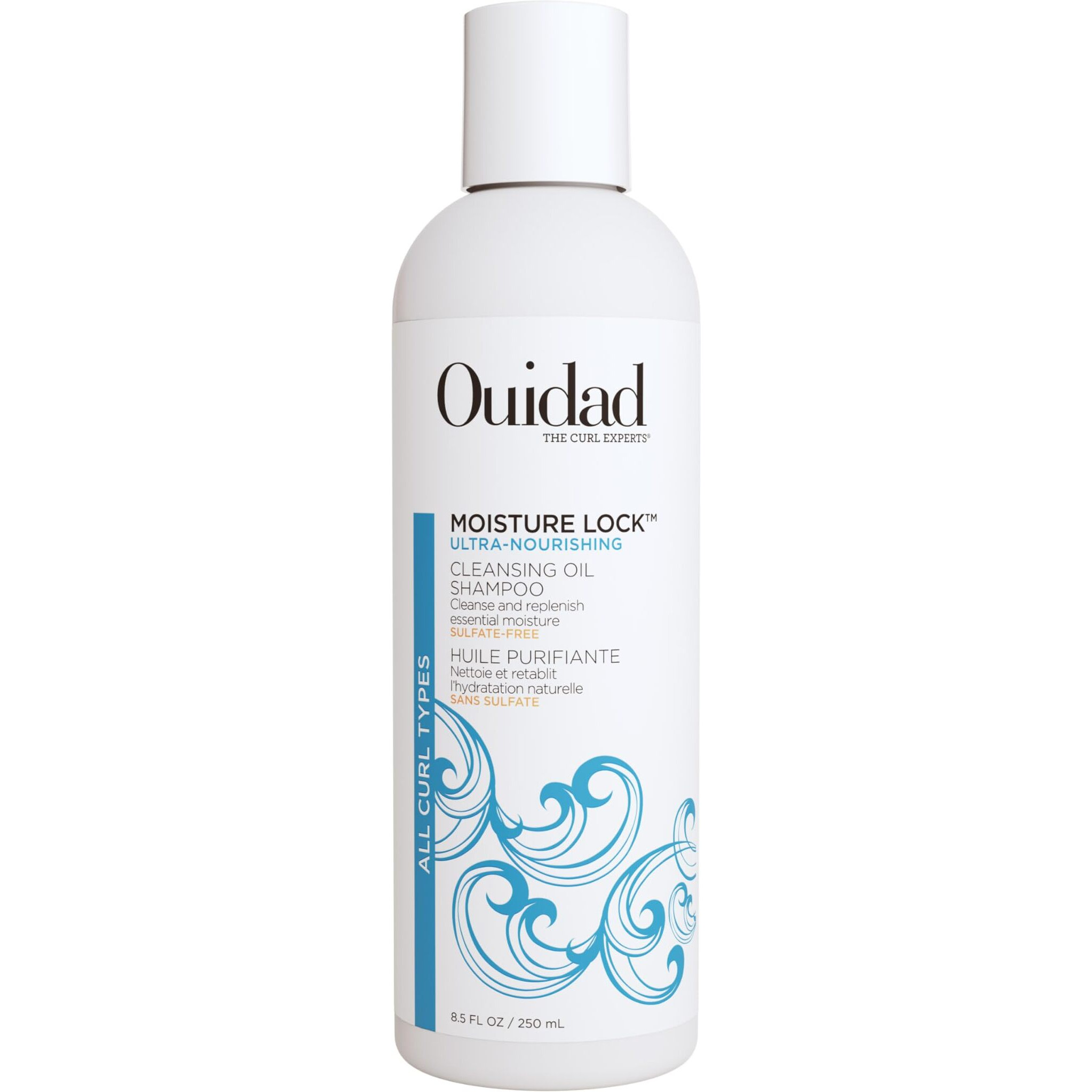 Ouidad Moisture Lock Ultra Nourishing Cleansing Oil Shampoo for Curly Hair - 8.5 fl oz, Shampoo for Women & Men, Rehydrates Dry, Damaged Curls, Color Safe Shampoo, All Curl Types