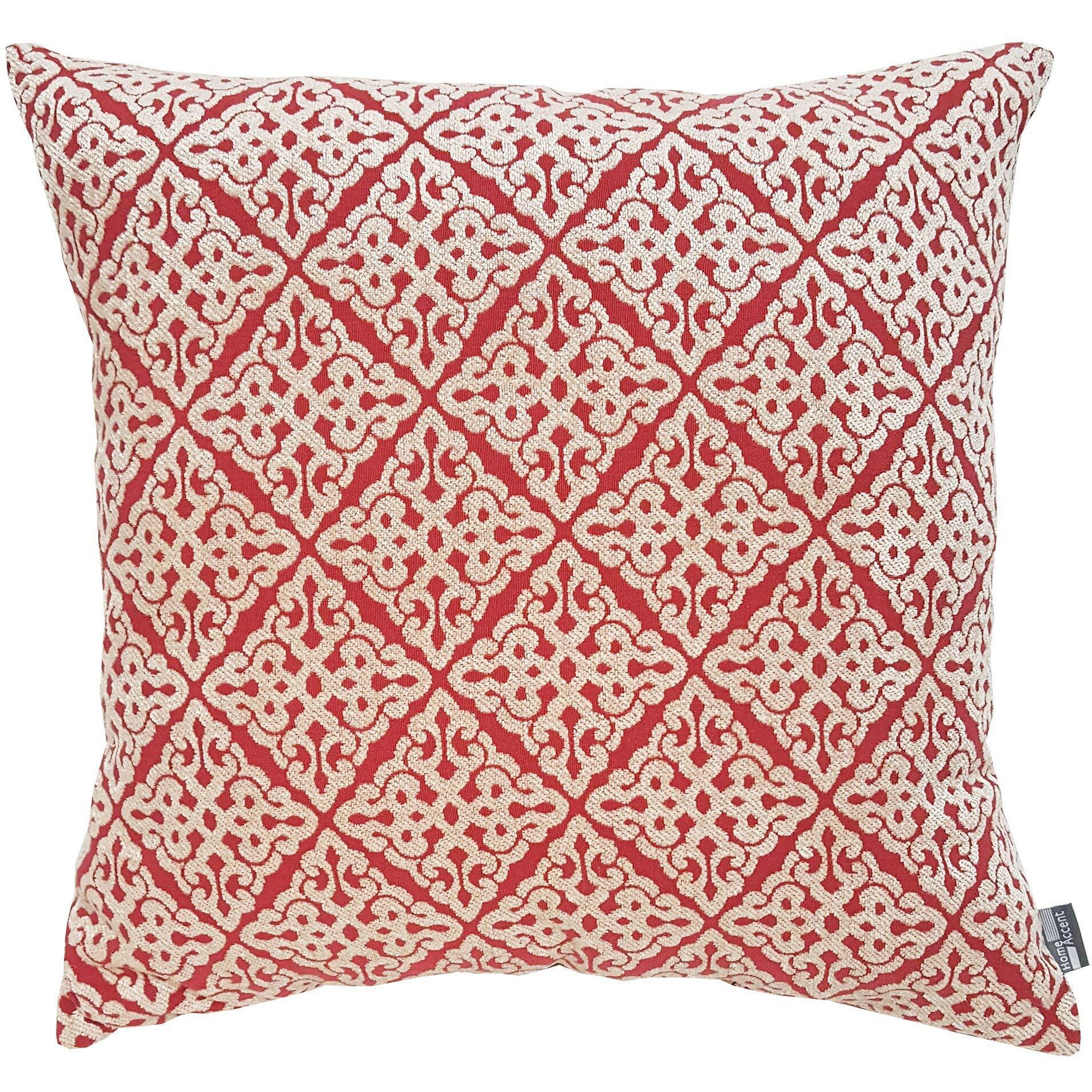 ACCENTHOME Home Accent Pillows Chenille Jacquard Throw Pillow Red, Rose