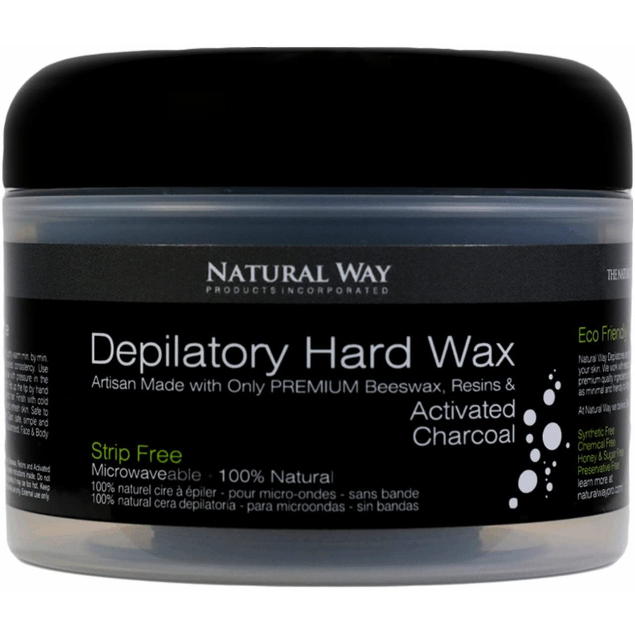 Natural Way Hard Wax Face & Body Waxing | Activated Charcoal Formula Microwaveable - 8oz/226g, The barbers choice