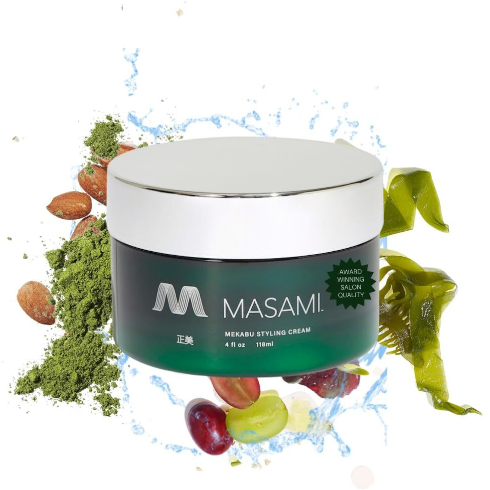 MASAMI Mekabu Hydrating Styling Cream | Sulfate Free | Paraben Free | Phthalate Free | Vegan | Cruelty Free | Salon Qualty | All Hair Types & Textures | Curl Defining