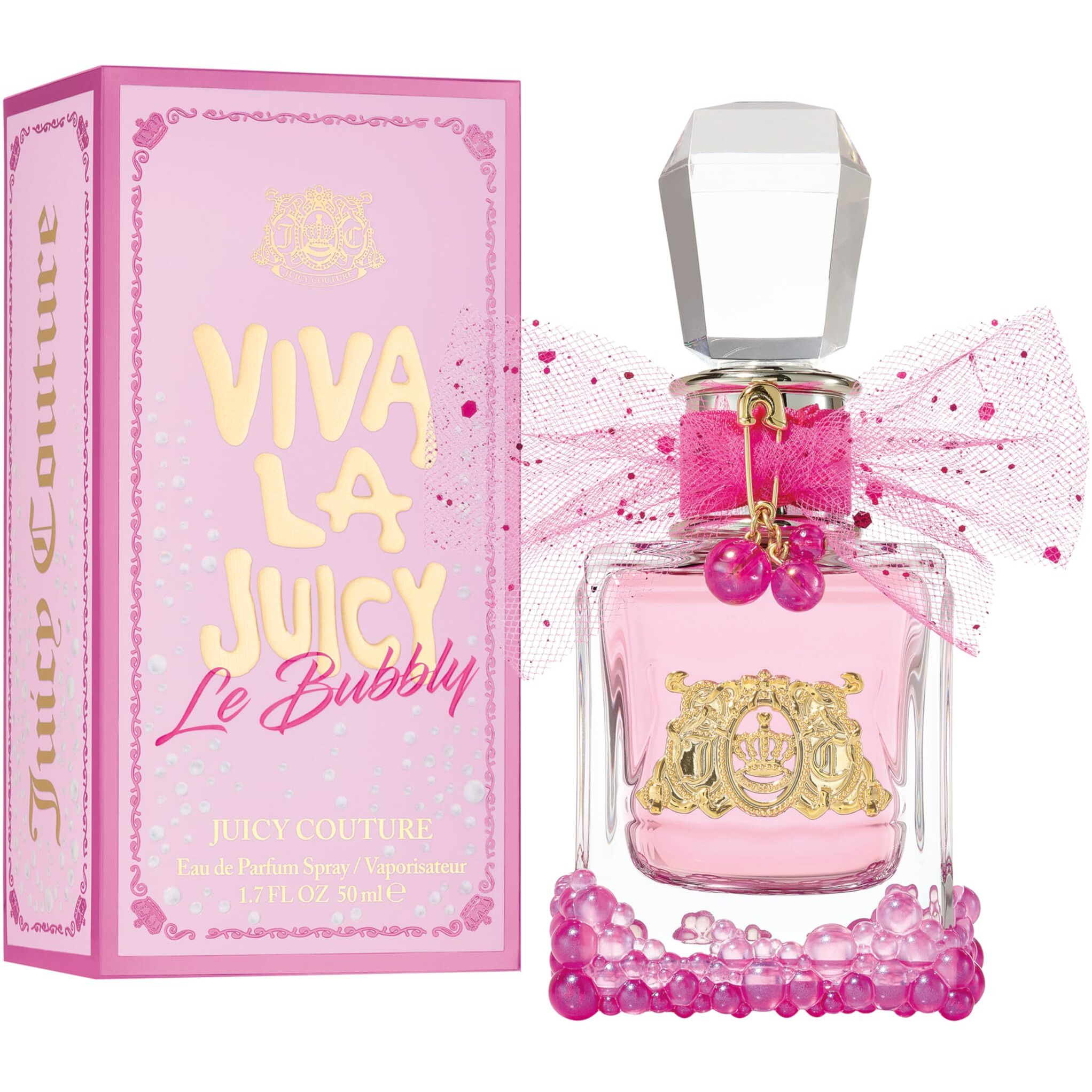 Juicy Couture Viva La Juicy Le Bubbly Eau De Parfum, Luxury Women's Perfume with Notes of Champagne Inspired Pink Berries, Gardenia, Jasmine & Amber - Fruity & Sweet, EDP Spray, 1.7 Fl Oz