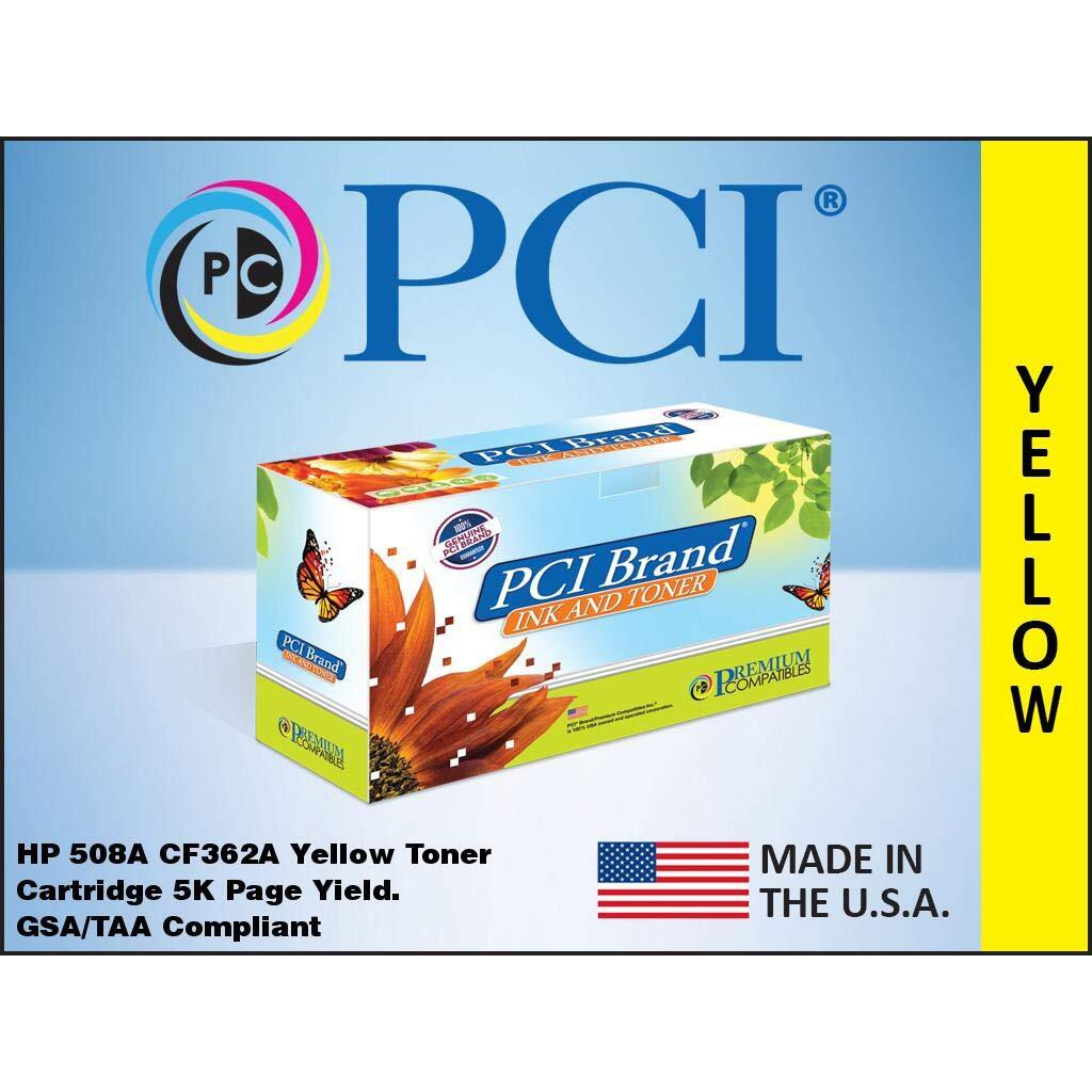 PCI Brand Remanufactured Toner Cartridge Replacement for HP 508A CF362A Yellow Toner Cartridge 5K Yield