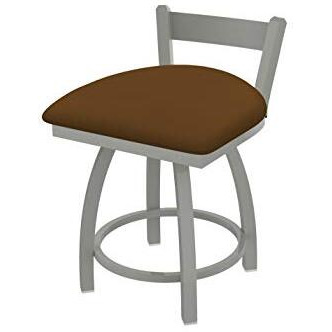 821 Catalina 18" Low Back Swivel Vanity Stool with Anodized Nickel Finish and Canter Thatch Seat